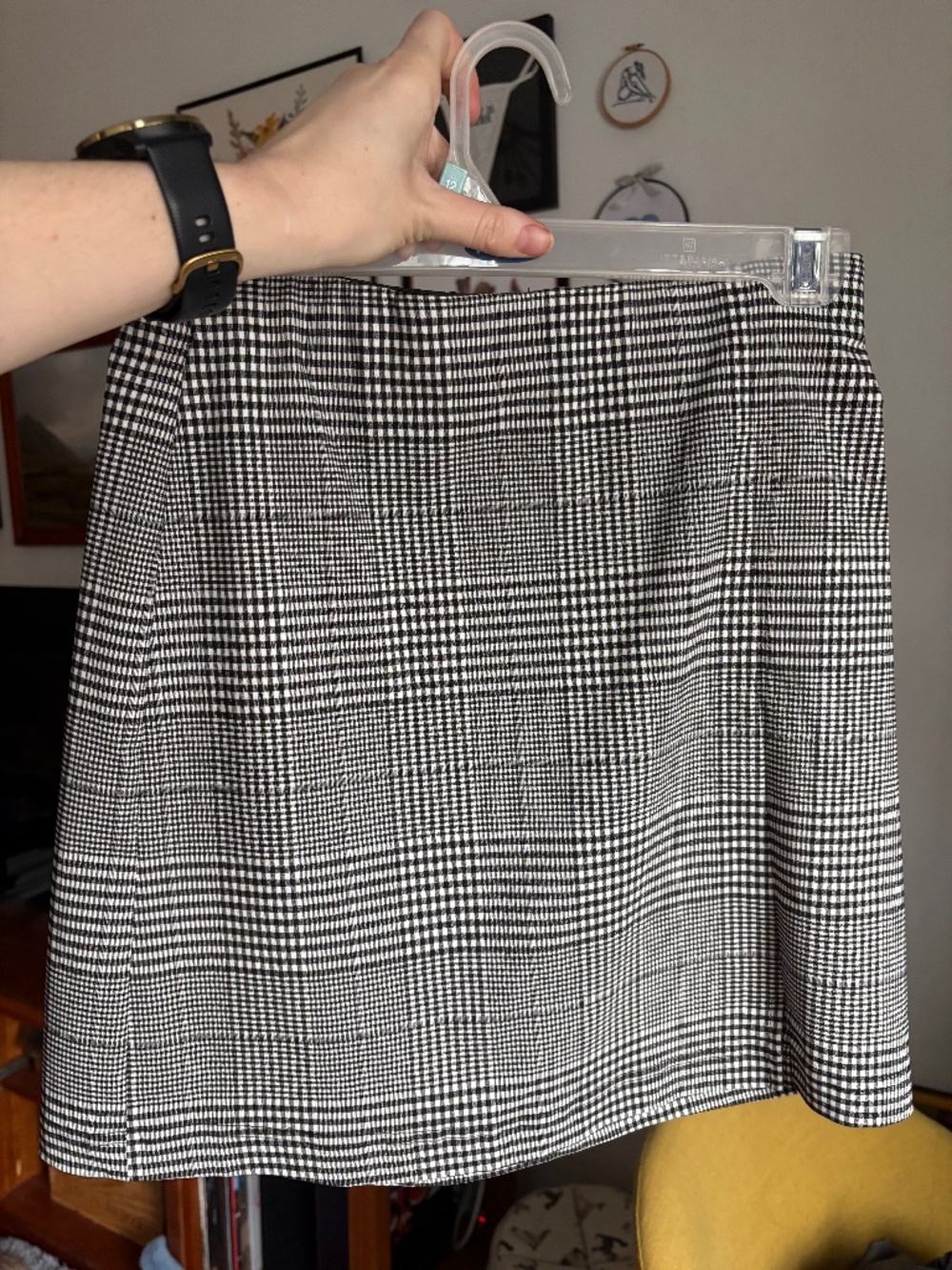 Plaid houndstooth topshop mini skirt pencil skirt size 4